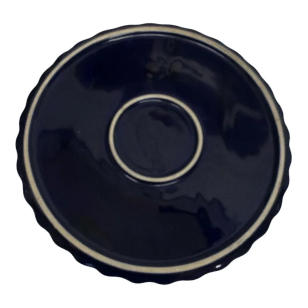 Quiche Pie Tart Baking Plate Ceramic Navy Fluted 10.25